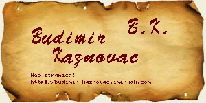 Budimir Kaznovac vizit kartica